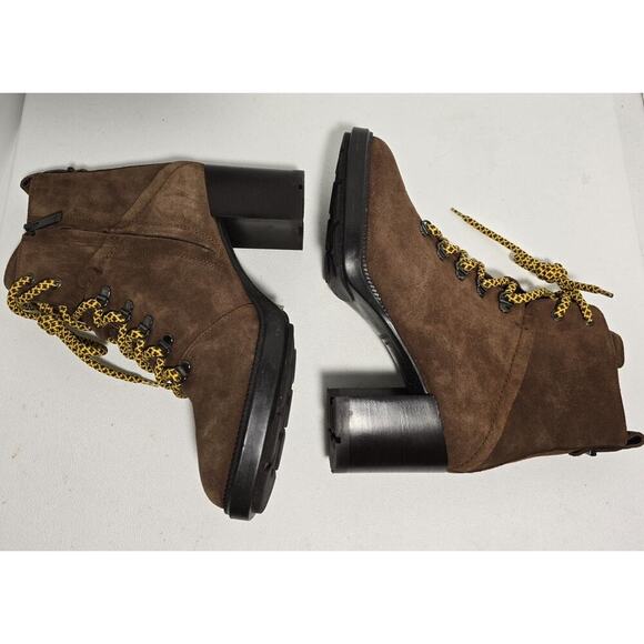 Aquatalia Ihana Brown Suede Water Resistant Lace-Up Zip Boot Women’s Size US 10 - Picture 3 of 10